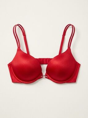 La SENZA Red Double-Strap Push-Up Bra with Center Gem